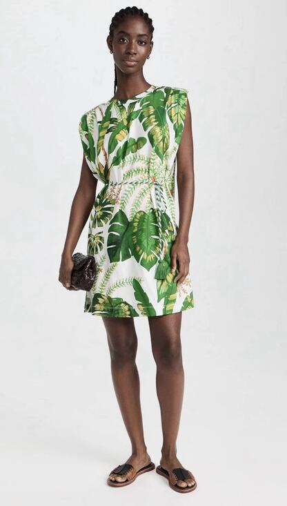 FARM Rio Dresses & Skirts - NWT Farm Rio Tropical Forest Off-White Shirt Dress Green Large Resort Cotton